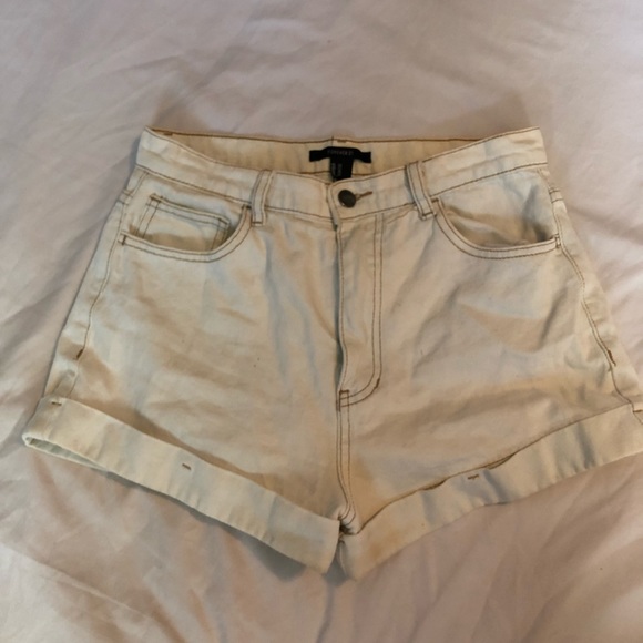 Forever 21 Pants - Vintage white high waisted jean shorts